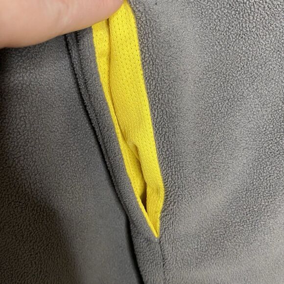 GAP Fleece Gray Grey Yellow Y2K Vintage Quarter-Zip Pull Over Jacket Mens Large - Picture 4 of 6